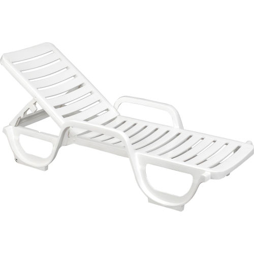 white stacking adjustable resin chaise