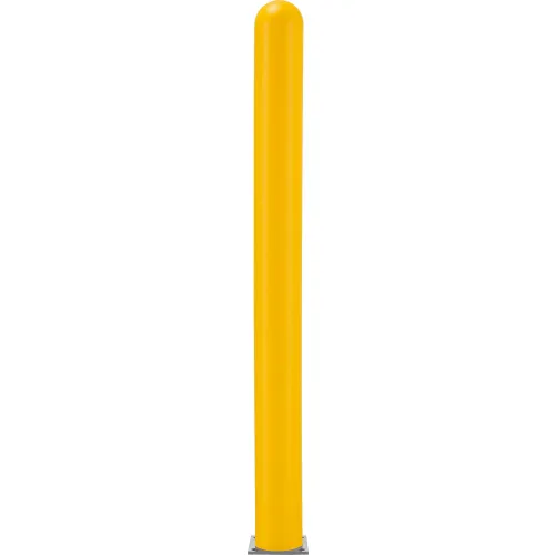 Global Industrial™ Smooth Bollard Post Sleeve, 4" HDPE Dome Top, Yellow