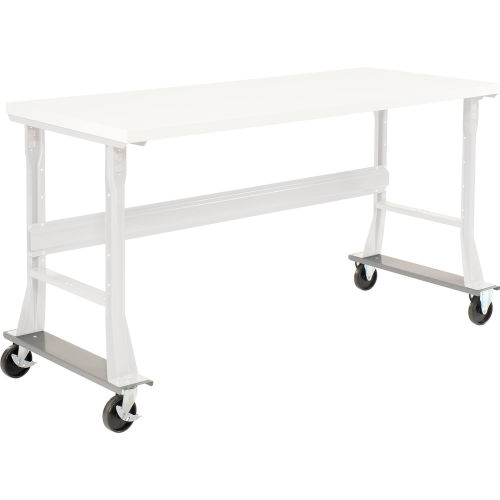 Caster Base Set for C-Channel Open Leg 48 to 72W x 30 and 36D Workbench - Gray