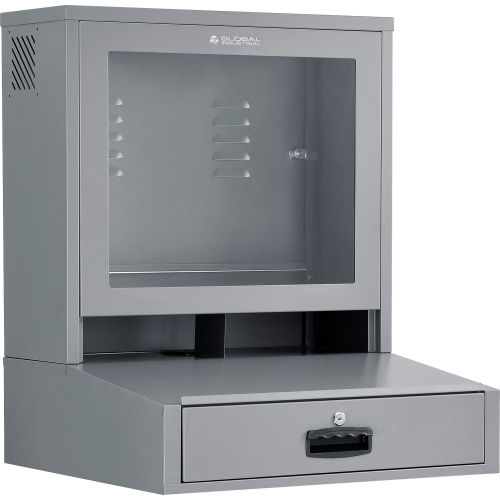 Global Industrial™ LCD Counter Top Security Computer Cabinet, Dark Gray