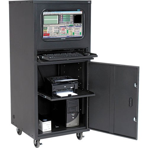 Deluxe Mobile Security Cabinet - Black