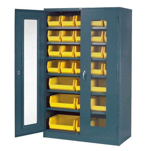 Locking Bin Cabinet with Clear Window