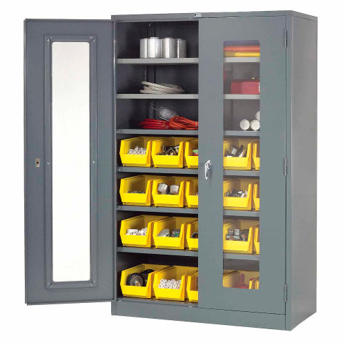 Locking Bin Cabinet with Clear Window