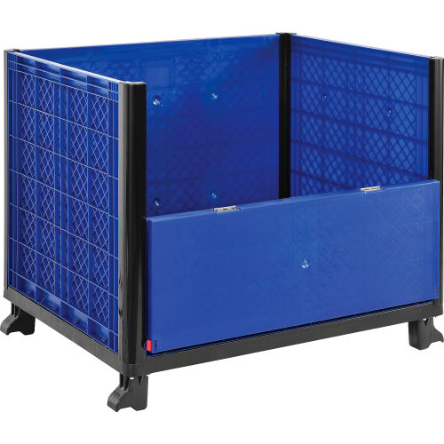 "Easy Assembly Solid Wall Bulk Container 39-1/4""L x 31-1/2""W x 29""H with One Drop Gate