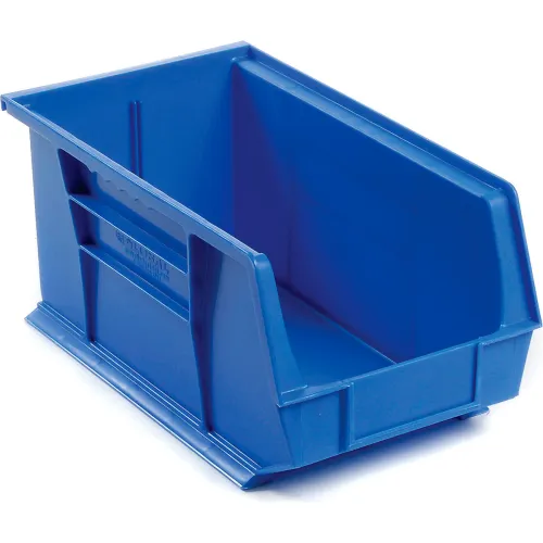 Plastic Shelf Bins - 4 x 12 x 4, Blue