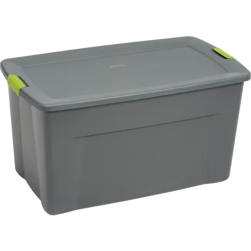 Storage Containers Box 45 Gallon Plastic Wheeled Latch Tote Set of 4 Opaque  Base