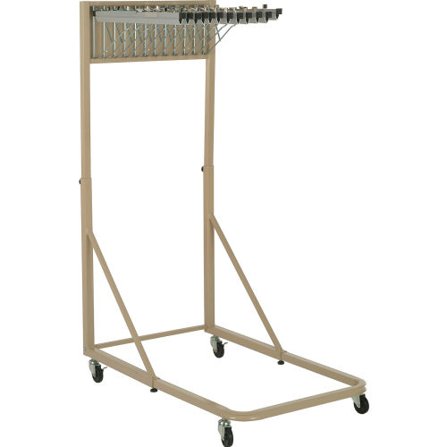 Interion® Blue Print Pivot Mobile Rack with 12 Pivot Hangers & 12 36" Hanging Clamps