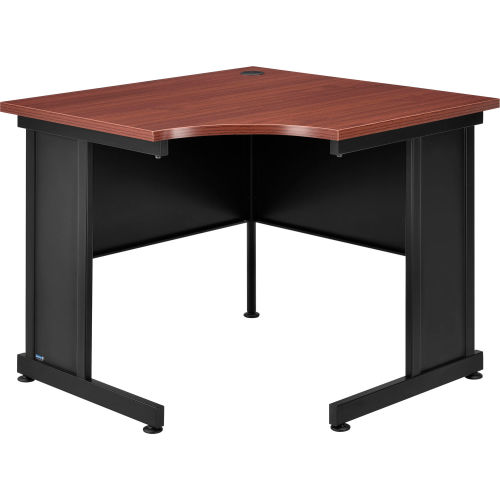 Interion® 36"W Corner Desk - Mahogany