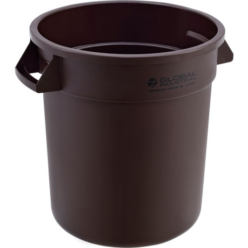 Global Industrial™ Plastic Trash Can - 10 Gallon Brown
																			