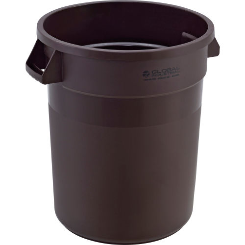 Global Industrial™ Plastic Trash Can - 20 Gallon Brown