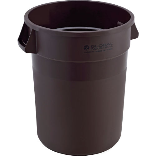 Global Industrial™ Plastic Trash Can 32 Gallon Brown 