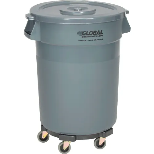 Global Industrial™ Slim Trash Can, 23 Gallon, Gray