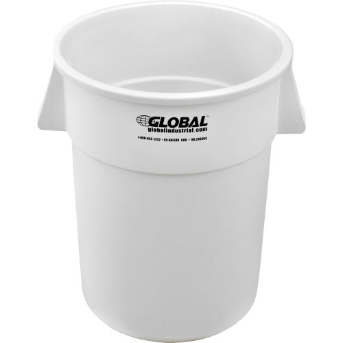 Global Industrial™ Plastic Trash Can 55 Gallon White