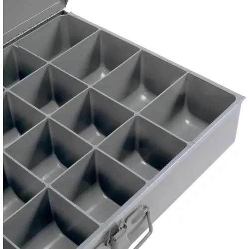 Durham Manufacturing 107-95 18 x 12 x 3 in. Steel Scoop Compartment Box  Gray - 32 Compartments - Pack of 4