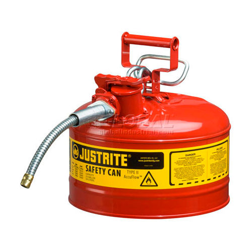 Justrite Type II Safety Can - 2-1/2 Gallon with 5/8" Hose