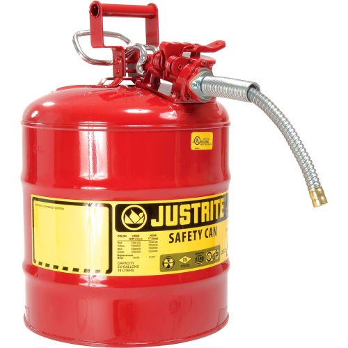 Justrite® Type II Safety Can - 5 Gallon with 5/8 Hose, 7250120
																			
