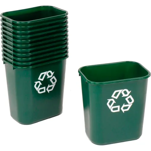 Rubbermaid® Office Recycling Container - 7 Gallon, Green H-1384G