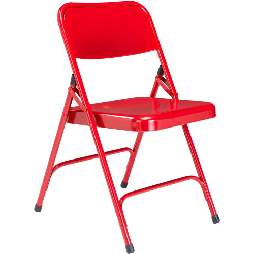 National Public Seating Steel Folding Chair - Premium with Double Brace - Red