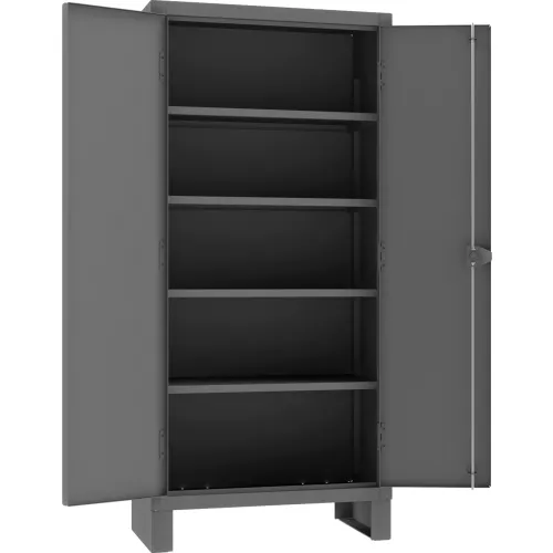 Durham Small Parts Storage Cabinet 3501-DLP-72/40B-96-1795 - w/112 Steel  Compartments, 96 Red Bins