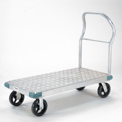 Aluminum Platform Truck, 8" Rubber Wheels - Front angle view