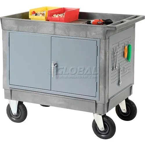 Global Industrial™ Utility Cart w/2 Shelves & 5 Casters, 500 lb. Capacity,  46L x 25W x 33H