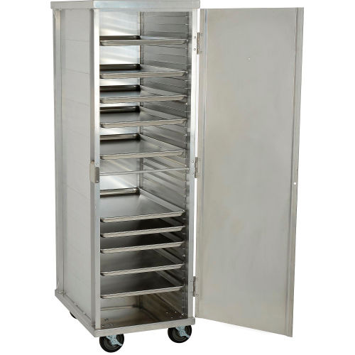 Nexel Enclosed Mobile Transport Cabinet, 68 in. H, 40 Pan Capacity, Aluminum
																			