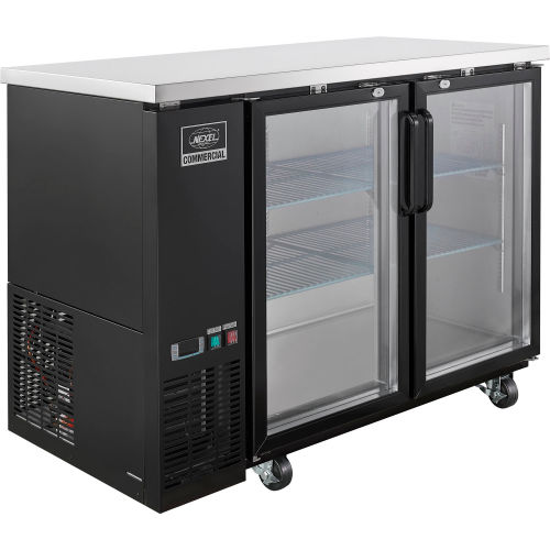 Nexel® Back Bar Cooler, Double Glass Doors, 13 Cu. Ft., 24in x 48im; w/ 5 Shelves