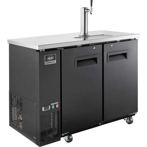 Nexel® Beer Dispenser Cooler, 2 Door, (1) Double Tap Dispenser, 48inW; w/ 5 Shelves