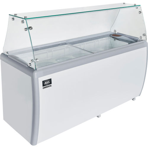 Nexel® Ice Cream Dipping Cabinet w/ Sneeze Guard Cover, 71