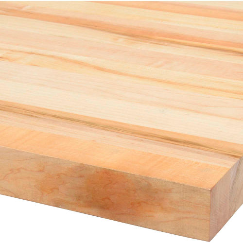 72"W x 24"D x 1-3/4" Thick Maple Butcher Block Square Edge Workbench Top