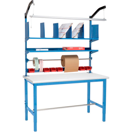 Global Industrial Packing Workbench Plastic Safety Edge - 60 x 30 with Riser Kit