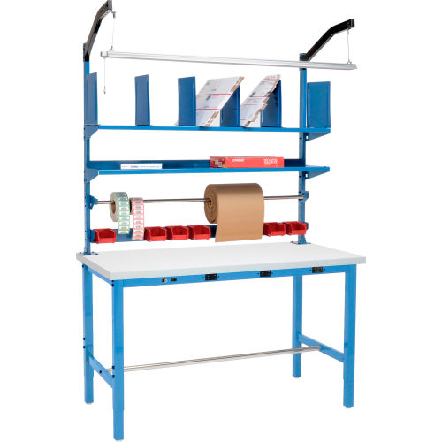 Electronic Packing Workbench ESD Square Edge - 60 x 30 with Riser Kit