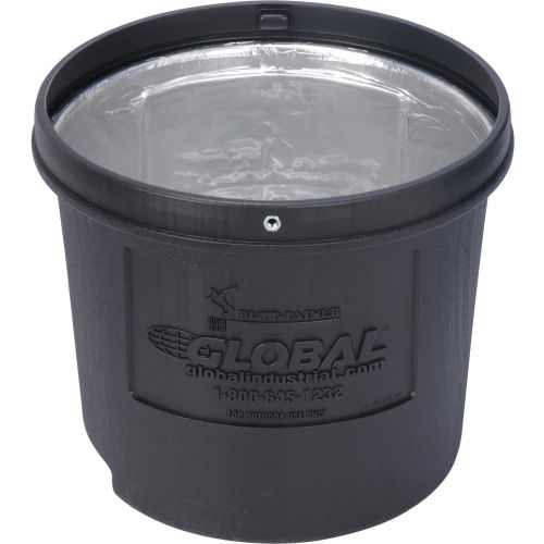 Global Industrial Black Outdoor Ashtray 2 Pack 5 Gallon 
