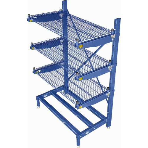 Nexel® SingleSided Cantilever Rack Shelving, 3 Wire Shelves, 48"W x 24"D x 72"H