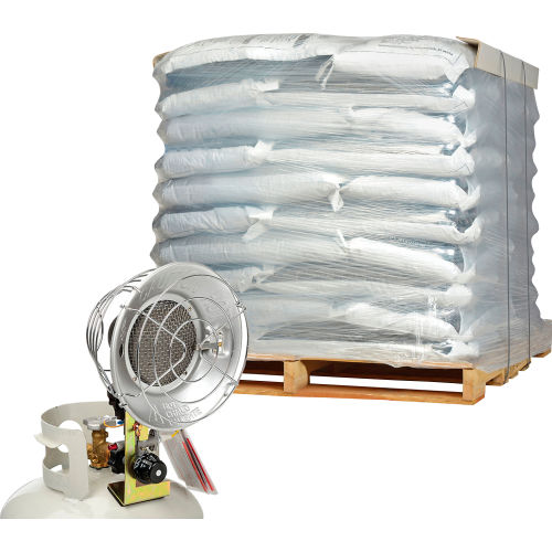 Free LP Tank Top Heater + 1 Pallet (50 Bags) Ice Melt Blend Fast Acting Pellets 50 Lb/Bag -15°F
																			