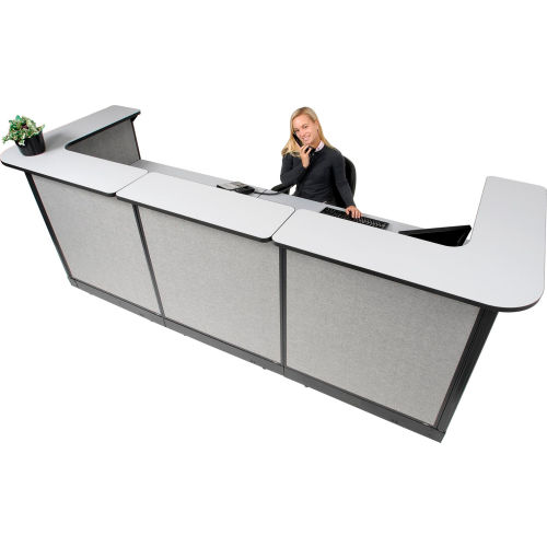 Reception Station W/Non-Electric Raceway Gray Counter, Gray Panel