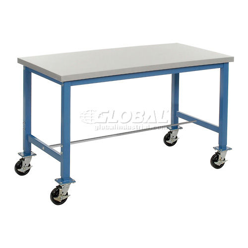 Mobile Heavy Duty Packaging Bench, Plastic Top