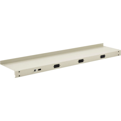 Global Industrial™ Cantilever Upper Steel Shelf with 3 Duplex Electrical Outlets 60"W - Tan