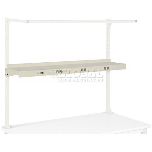 Steel Shelf with Electrical Outlet Easily Attaches to Upright Kit