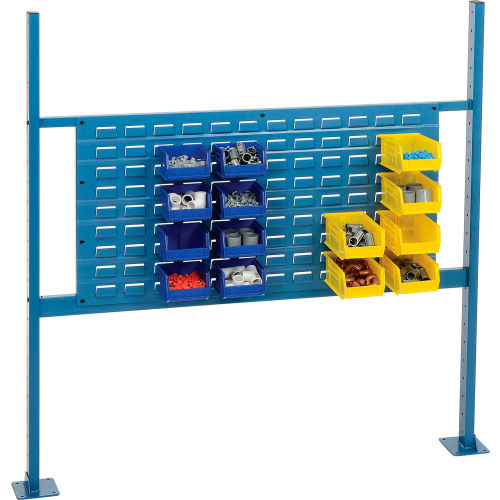 Completed Panel Kit for 48W Workbench with 36W Louver, Mounting Rails & Uprights - Blue