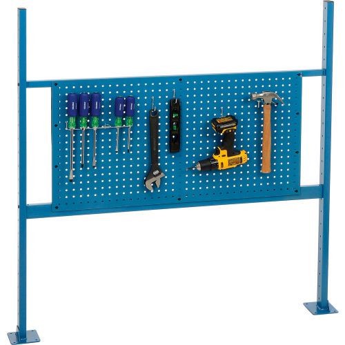 Completed Panel Kit for 48W Workbench with 36W Pegboard, Mounting Rails & Uprights - Blue