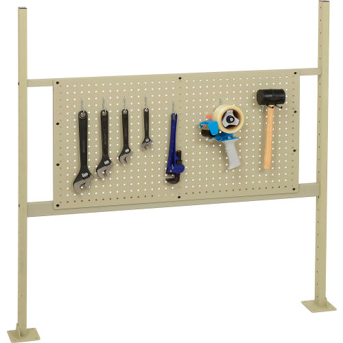 Completed Panel Kit for 48W Workbench with 36W Pegboard, Mounting Rails & Uprights - Tan