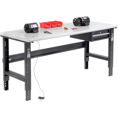 72 X 30 ESD Safety Edge Workbench Adjustable Height Black