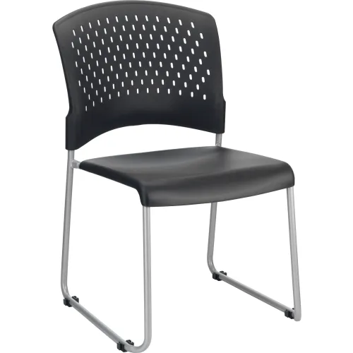 Interion® Stacking Chair With Mid Back, Plastic, Black - Pkg Interion® Stacking Chair With Mid Back, Plastic, Black - Pkg
