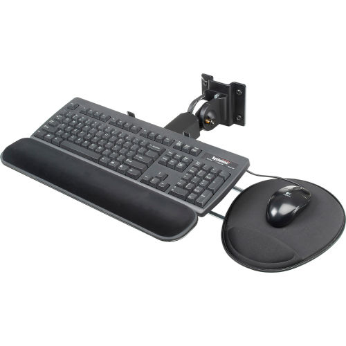 Global Industrial&#153; Flip Up Keyboard & Mouse Tray, 18&quot;W, Black