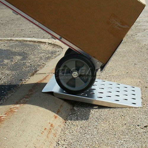 Lightweight Hand Truck Curb Ramps. Portable Aluminum Hand Cart Ramp