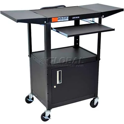 Luxor Steel Security Workstation, Drop Leaf Shelves & Keyboard