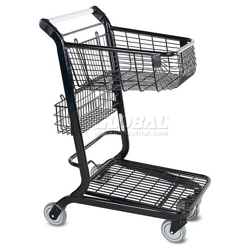 VersaCart® Flatbed Retail Shopping Cart 2 Cu Ft Metallic Gray 101350BMTG