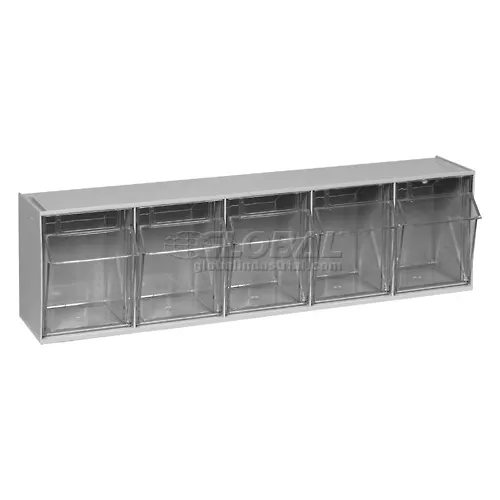 Quantum Tip Out Storage Bin QTB305 - 5 Compartments Gray