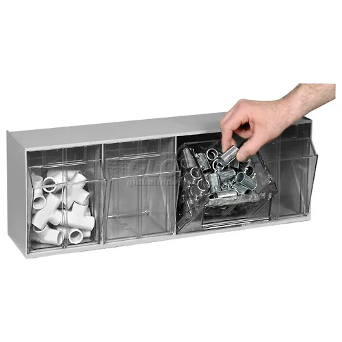 Quantum Clear Tip Out Bin System, Gray